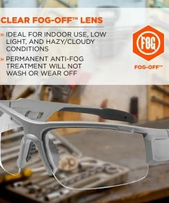 Skullerz Eye Protection Dagr Plastic Anti-Fog Safety Glasses
