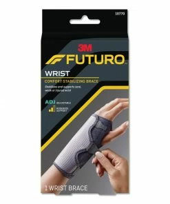 FUTURO Safety Accessories Adjustable Reversible Splint Wrist Brace, Fits Wrists 5-1/2-in- 8-1/2-in, Black