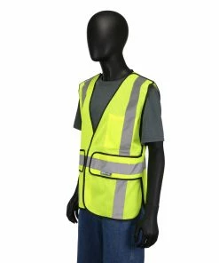 Safety Works Safety Vests One Size Fits Most Yellow Polyester High Visibility Enhanced Visibility (Reflective) Safety Vest -Menards Safety Shop 15770628