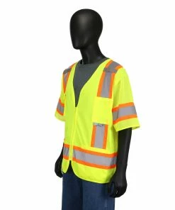 Safety Works Safety Vests One Size Fits Most Yellow Polyester High Visibility Enhanced Visibility (Reflective) Safety Vest -Menards Safety Shop 15770658