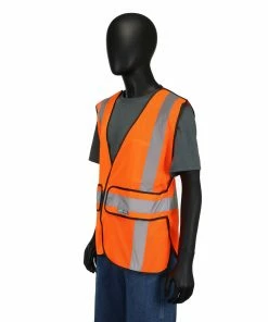 Safety Works Safety Vests One Size Fits Most Orange Polyester High Visibility Enhanced Visibility (Reflective) Safety Vest -Menards Safety Shop 15770689