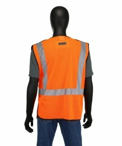 Safety Works Safety Vests One Size Fits Most Orange Polyester High Visibility Enhanced Visibility (Reflective) Safety Vest -Menards Safety Shop 15770690