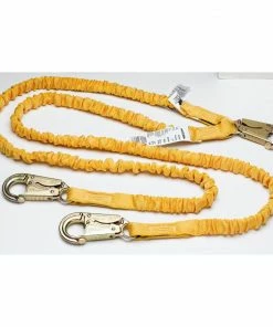 Werner Safety Accessories 6-ft SoftCoil Twinleg Lanyard (Energy Absorbing inner Core, Snap Hook) Fall Protection Equipment