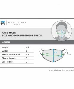 WestPoint Home Face Masks Youth Face Mask Reusable Not Rated All-purpose Safety Mask 24 WestPoint Home Face Masks Youth Face Mask Reusable Not Rated All-purpose Safety Mask -Menards Safety Shop 16414466