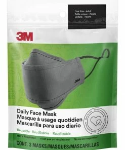 3M Respiratory Protection Daily Face Mask 3-Pack Gray Reusable Not Rated One Size Fits Most All-purpose Face Mask