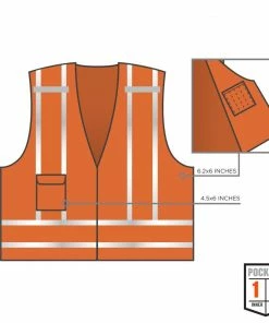 GloWear Safety Vests M/L Orange Polyester High Visibility Enhanced Visibility (Reflective) Safety Vest -Menards Safety Shop 42147976