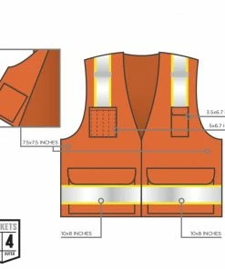 GloWear Safety Vests Small/Medium Orange Polyester High Visibility Enhanced Visibility (Reflective) Safety Vest -Menards Safety Shop 42150421