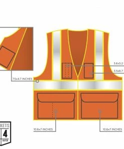 GloWear Safety Vests 4Xl/5Xl Orange Polyester High Visibility Enhanced Visibility (Reflective) Safety Vest -Menards Safety Shop 42156939