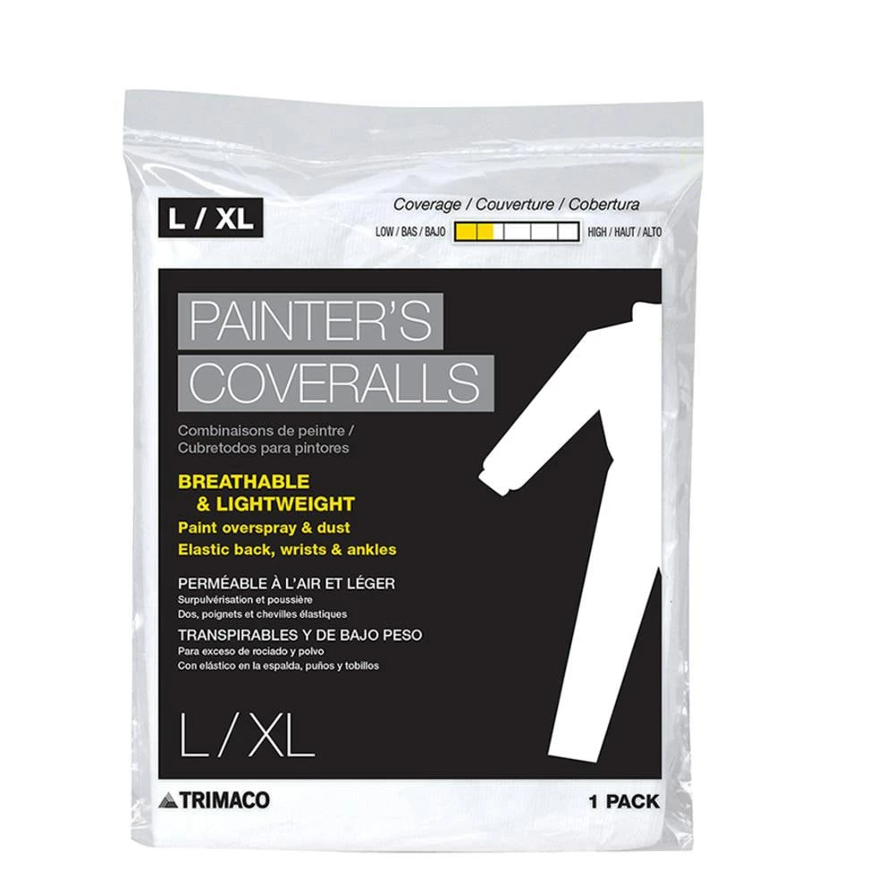 Trimaco Protective Clothing XL Polypropylene Paint Protective Coveralls 1 Trimaco Protective Clothing XL Polypropylene Paint Protective Coveralls