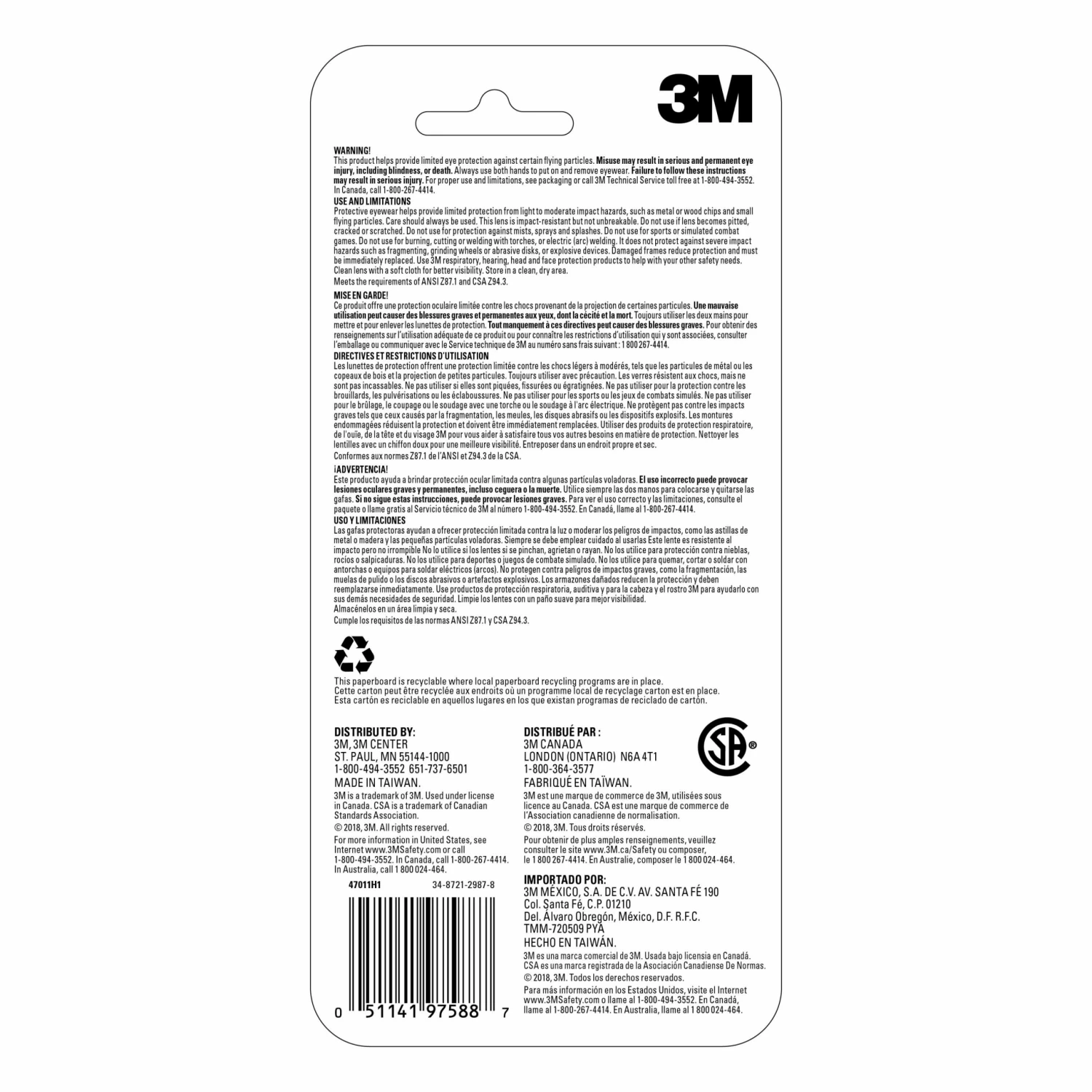 3M Eye Protection Flat Temple Plastic Safety Glasses 4 3M Eye Protection Flat Temple Plastic Safety Glasses - Image 4